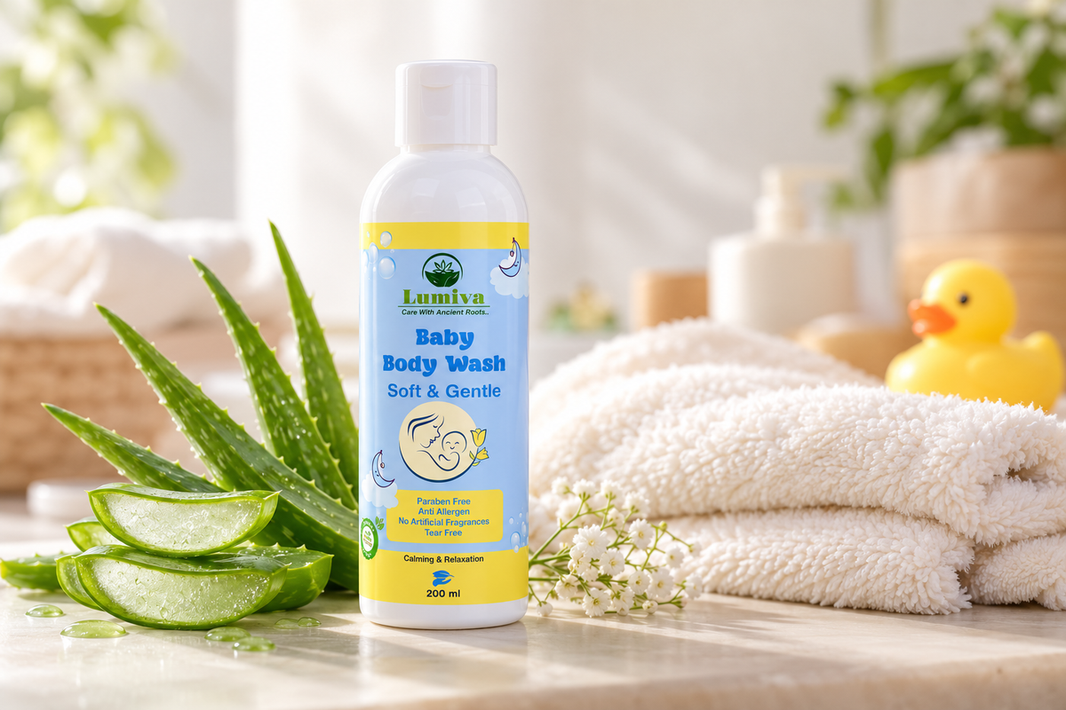 Lumiva Natural Baby Body Wash with Aloe Vera & Vitamin E (200ml)