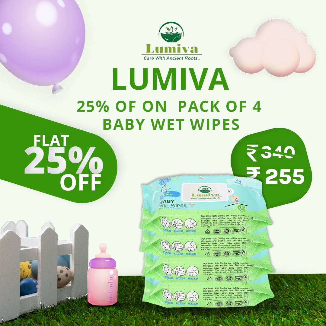 Lumiva Baby Wet Wipes ( 20 Pack x 4 )