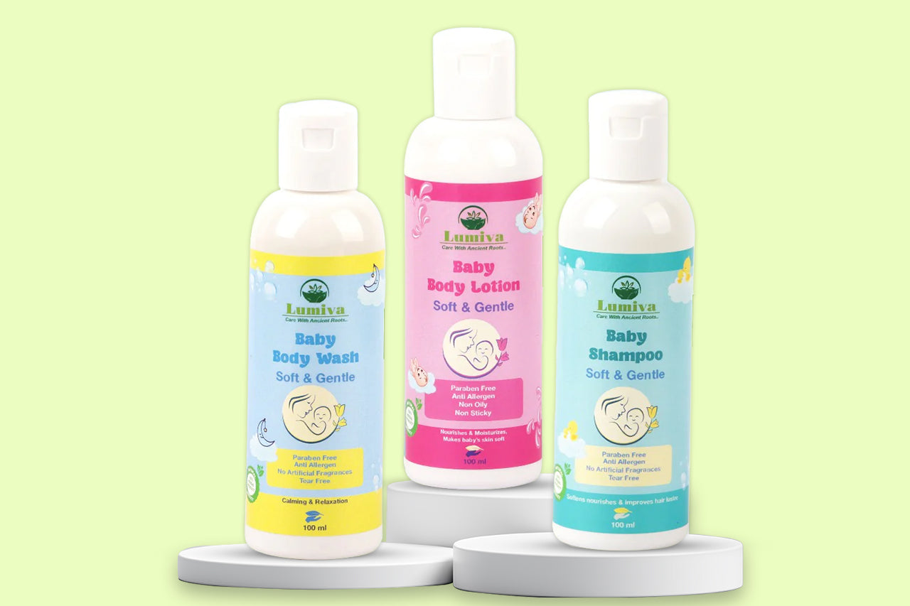 Lumiva Baby Lotion ( 100ml ) + Lumiva Baby Shampoo ( 100ml ) + Lumiva Baby Body Wash ( 100ml )
